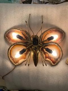 Jacques Duval Brasseur 1970 Couple of Butterfly Sconces in Bronze or Brass Duval Brasseur or I Faure - 3020000