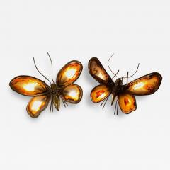 Jacques Duval Brasseur 1970 Couple of Butterfly Sconces in Bronze or Brass Duval Brasseur or I Faure - 3020676