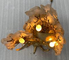 Jacques Duval Brasseur 1970 Enlightening Coral Lamp In Bronze With Gypsum Imitating Rock Crystal - 2534267