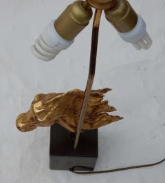 Jacques Duval Brasseur 1970 Gilt Bronze Horse Head Decor Lamp in the Style of Duval Brasseur Unsigned - 2323263