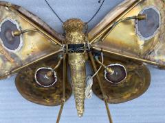 Jacques Duval Brasseur 1970 Illuminating Butterfly Coffee Table Brown Agates Style Duval Brasseur - 2563510