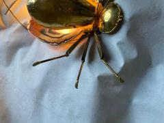 Jacques Duval Brasseur 1970 Illuminating Wall Lamp Cicada in Gilt Bronze Agates Style Duval Brasseur - 3662772