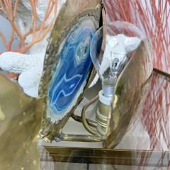 Jacques Duval Brasseur Jacques Duval Brasseur Illuminated Blue Agate and Brass Fish Lamp - 3032396