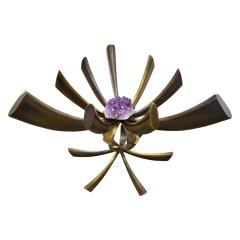 Jacques Duval Brasseur Jacques Duval Brasseur Rare Table In Bronze With Mounted Amethyst 1970s Signed  - 1228068