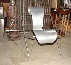 Jacques Henri Varichon Jacques Henri Varichon Chrome and Steel Lounge Chair - 3133093