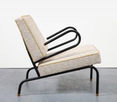 Jacques Hitier Bent Steel Lounge Chair by Jacques Hitier for Tubauto France c 1955 - 3495667