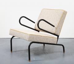 Jacques Hitier Bent Steel Lounge Chair by Jacques Hitier for Tubauto France c 1955 - 3495669