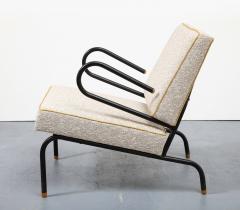 Jacques Hitier Bent Steel Lounge Chair by Jacques Hitier for Tubauto France c 1955 - 3495670