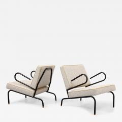 Jacques Hitier Bent Steel Lounge Chair by Jacques Hitier for Tubauto France c 1955 - 3496632