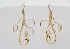 Jacques Jarrige Gold Plated Earrings by Sculptor Jacques Jarrige Fiori  - 236065