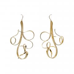Jacques Jarrige Gold Plated Earrings by Sculptor Jacques Jarrige Fiori  - 236585