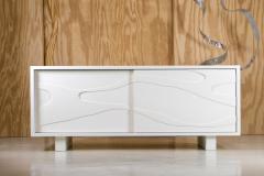 Jacques Jarrige Lacquered Sculpted Cabinet with Sliding Doors by Jacques Jarrige - 303533