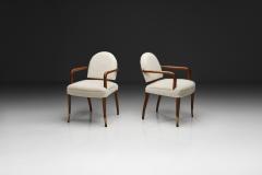 Jacques Lardin Bridge Style Armchairs in the manner of Jacques Lardin France ca 1940s - 4739852