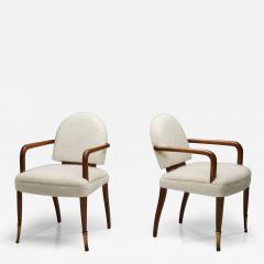 Jacques Lardin Bridge Style Armchairs in the manner of Jacques Lardin France ca 1940s - 4742116