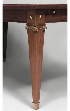 Jacques Lardin French 1940s Mahogany and Brass Trimmed Extension Dining Table - 436403