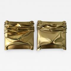 Jacques Moniquet Pair of Brass Compression Sconces by Moniquet for Cheret Paris France 1970s - 887711