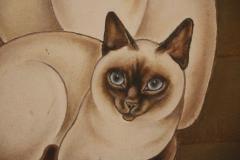 Jacques Nam 3 Siamese Cats oil on panel by Jacques Nam 1881 1974 France Art Deco 1930s - 2148552