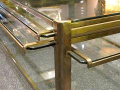 Jacques Quinet Coffee table with pulls in bronze and glass Jacques Quinet France circa 1960 - 1227803