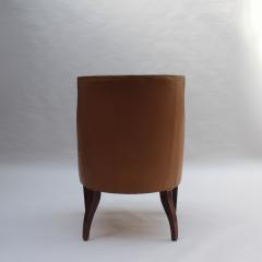 Jacques Quinet Fine French 1950s Mahogany and Leather Armchair by Jacques Quinet - 3911869