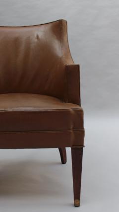 Jacques Quinet Fine French 1950s Mahogany and Leather Armchair by Jacques Quinet - 3911872