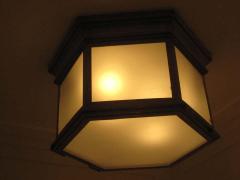 Jacques Quinet Four Large Solid Brass Hexagonal Fixtures in the Manner of Jacques Quinet - 1877151