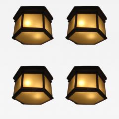 Jacques Quinet Four Large Solid Brass Hexagonal Fixtures in the Manner of Jacques Quinet - 1879948