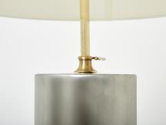 Jacques Quinet Jacques Quinet pair of modernist brushed steel lamps 1966 - 2932747