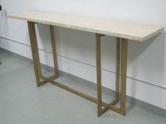 Jacques Quinet Large French Mid Century Modern Gilt Wrought Iron Console Jacques Quinet - 1623217