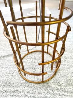 Jacques Quinet Pair of French Mid Century Modern Gilt Iron Table Lamps attr to Jacques Quinet - 4112874