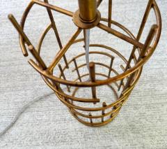 Jacques Quinet Pair of French Mid Century Modern Gilt Iron Table Lamps attr to Jacques Quinet - 4112902