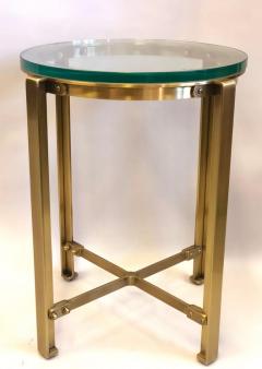 Jacques Quinet Pair of French Mid Century Modern Style Round Brass Side Tables Jacques Quinet - 1696036