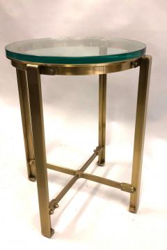 Jacques Quinet Pair of French Mid Century Modern Style Round Brass Side Tables Jacques Quinet - 1696040