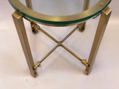 Jacques Quinet Pair of French Mid Century Modern Style Round Brass Side Tables Jacques Quinet - 1696054