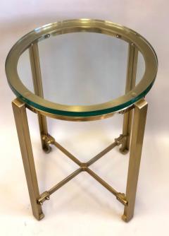 Jacques Quinet Pair of French Mid Century Modern Style Round Brass Side Tables Jacques Quinet - 1696059