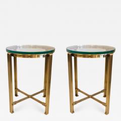 Jacques Quinet Pair of French Mid Century Modern Style Round Brass Side Tables Jacques Quinet - 1698552