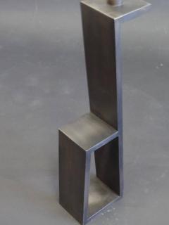 Jacques Quinet Pair of French Midcentury Iron Z Table Lamps in Manner of Jacques Quinet - 1707542