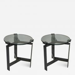 Jacques Quinet Pair of French Midcentury Style Bronzed Iron End Tables Manner of Jacques Quinet - 1682822