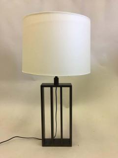 Jacques Quinet Pair of French Wrought Iron Minimalist Table Lamps in Style of Jacques Quinet - 1736646