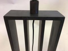 Jacques Quinet Pair of French Wrought Iron Minimalist Table Lamps in Style of Jacques Quinet - 1736658