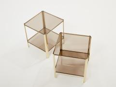Jacques Quinet Pair of two tier Bronze end tables by Jacques Quinet for Broncz 1960s - 2929127