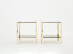 Jacques Quinet Pair of two tier Bronze end tables by Jacques Quinet for Broncz 1960s - 2929131