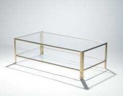 Jacques Quinet Signed bronze two tier coffee table Jacques Quinet for Broncz 1960s - 1919272