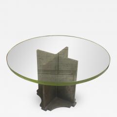 Jacques Quinet Style of Quinet Pair of Coffee Tables with a Solid Iron Base St Gobain Top - 416369