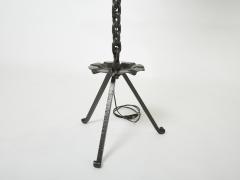 Jacques Vidal Signed Jacques Vidal French Mid Century Wrought Iron floor lamp 1967 - 2556895