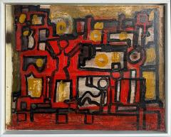 Jadden Massanet Jadden Massanet Abstraction Red Black Oil Painting on Canvas - 4507536