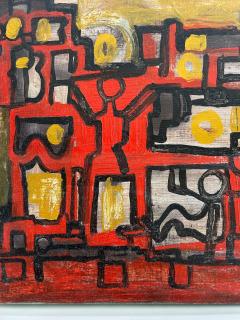 Jadden Massanet Jadden Massanet Abstraction Red Black Oil Painting on Canvas - 4507569