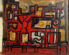 Jadden Massanet Jadden Massanet Abstraction Red Black Oil Painting on Canvas - 4508224