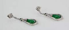 Jade Enamel Diamond Long Earrings - 3451334