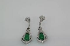 Jade Enamel Diamond Long Earrings - 3451448