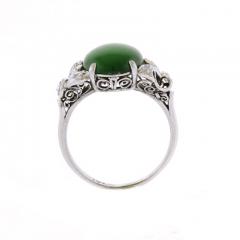 Jade Fei Chui Platinum and Diamond Ring - 4648732
